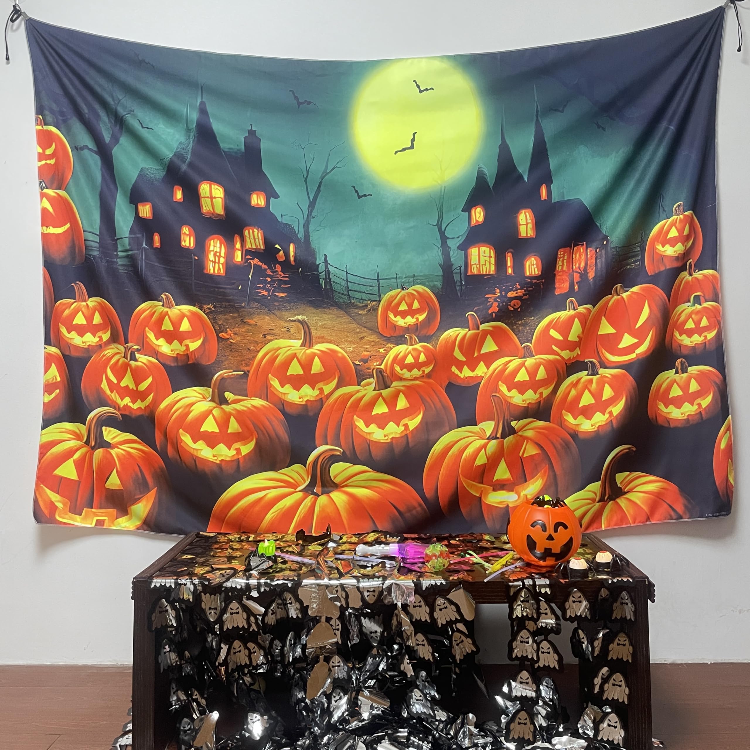 Amazon.co.jp: 7 x 5フィート ブラックライト ハロウィン パンプキン